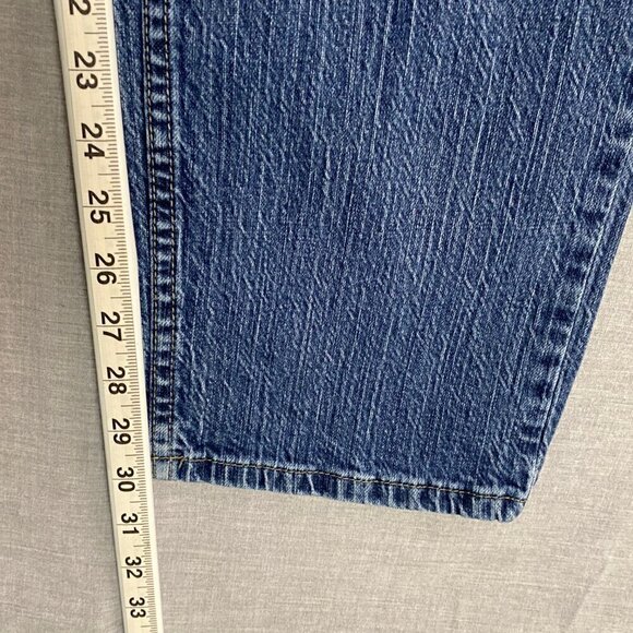Denver Hayes Jeans Relaxed Fit Flextech Blue Striated Straight Leg 34 X 32 Tag - Picture 11 of 12